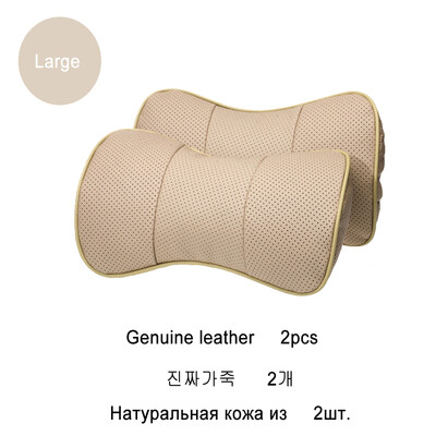 Jastuk za automobil od prave kože od 2 komada, prozračni, jastuk za automobilski naslon za glavu, univerzalni mekani jastuk za naslon za glavu za automobil