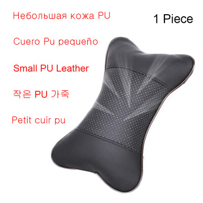 Jastuk za automobil od prave kože od 2 komada, prozračni, jastuk za automobilski naslon za glavu, univerzalni mekani jastuk za naslon za glavu za automobil