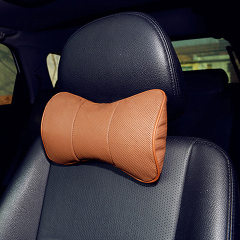 Jastuk za automobil od prave kože od 2 komada, prozračni, jastuk za automobilski naslon za glavu, univerzalni mekani jastuk za naslon za glavu za automobil