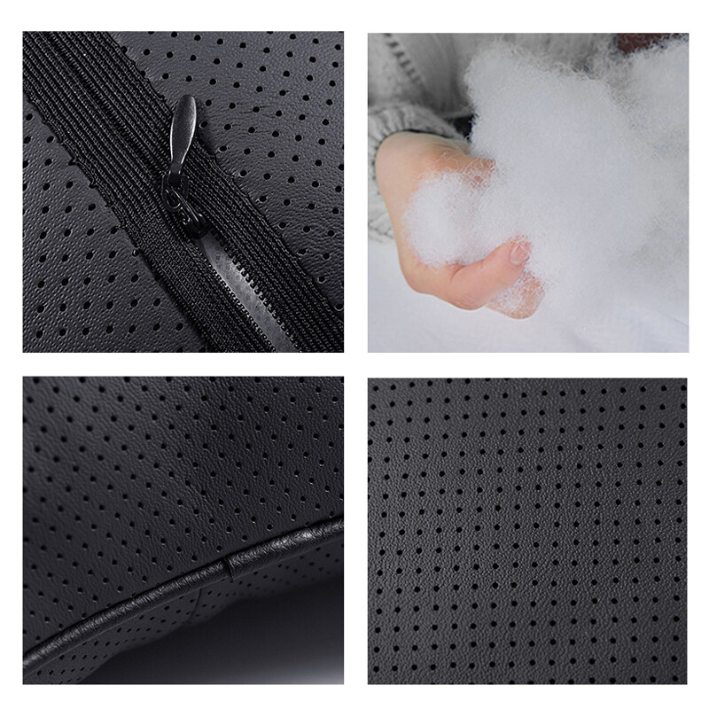 Jastuk za automobil od prave kože od 2 komada, prozračni, jastuk za automobilski naslon za glavu, univerzalni mekani jastuk za naslon za glavu za automobil