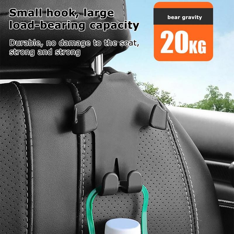 Cârlige pentru scaunul de mașină Cârlige de rotație pentru tetieră pentru mașină cu suport pentru telefon Cârlige pentru tetiera Suport pentru posetă 2 în 1 pentru scaunul din spate al vehiculului tetiera