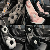 Moda drăguță flori pernă mașină talie creativă tetiera mașină pernă de protecție a gâtului pernă moale și confortabilă accesorii auto pentru femei