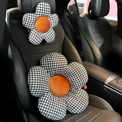 Moda drăguță flori pernă mașină talie creativă tetiera mașină pernă de protecție a gâtului pernă moale și confortabilă accesorii auto pentru femei