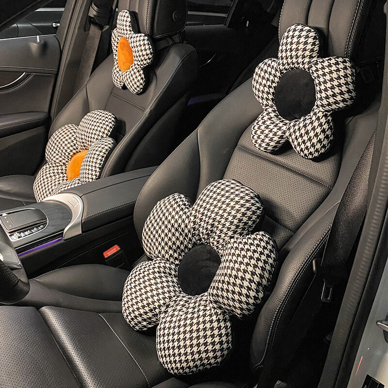 Moda drăguță flori pernă mașină talie creativă tetiera mașină pernă de protecție a gâtului pernă moale și confortabilă accesorii auto pentru femei
