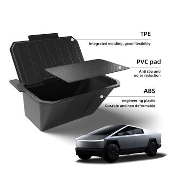 Για Tesla Cybertruck Rear Seat Storage Box Under Air Vent Storage Case Organizer Αξεσουάρ εσωτερικού αυτοκινήτου 2024 1pc