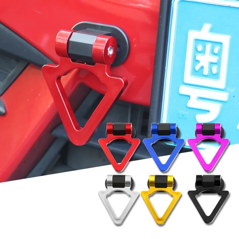 Autocolant universal ABS pentru inel de remorcă pentru mașină Decorare auto spate față simulare mașină Kit cârlig de remorcare pentru vehicule de curse Cârlig de remorcare