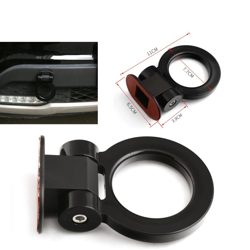 Autocolant universal ABS pentru inel de remorcă pentru mașină Decorare auto spate față simulare mașină Kit cârlig de remorcare pentru vehicule de curse Cârlig de remorcare