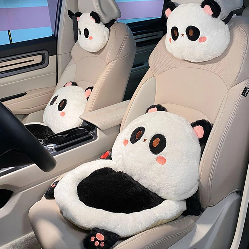 Pernă de pernă pentru scaune de mașină cu desene animate drăguță și suport lombar Husă de pernă moale confortabilă pentru scaune pentru auto Decorare interioară Accesorii pentru mașină