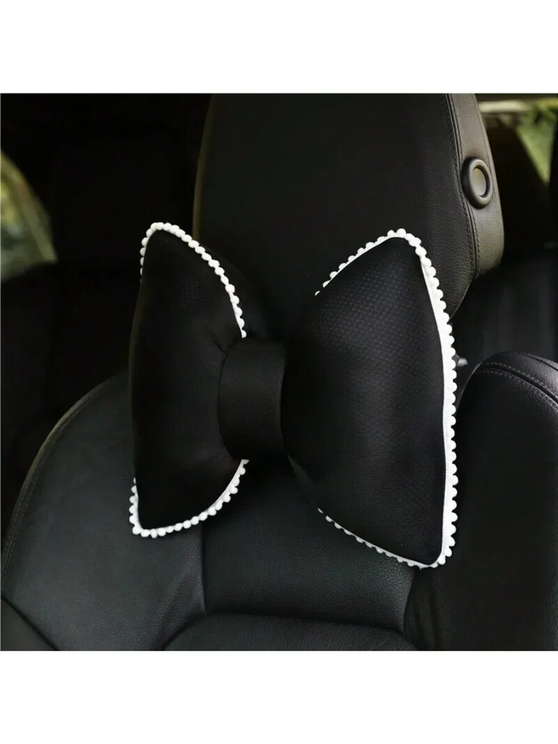 1PC Bow naslon za glavu automobila Naslon za glavu Kreativni plišani naslon za glavu oko struka s rubom jastuka za vrat slatki naslon za glavu unutrašnjost automobila