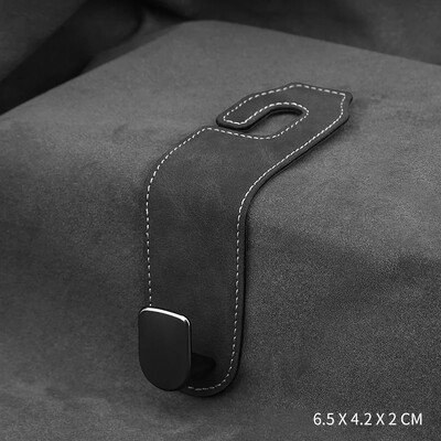 Cârlig ascuns pentru scaunul din spate al mașinii Tetiera din piele de căprioară Cârlig moale pentru agățat 10 kg Suport de încărcare rezistent la uzură Umeraș de depozitare pe rândul din spate