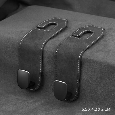 Cârlig ascuns pentru scaunul din spate al mașinii Tetiera din piele de căprioară Cârlig moale pentru agățat 10 kg Suport de încărcare rezistent la uzură Umeraș de depozitare pe rândul din spate