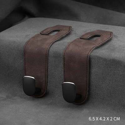 Cârlig ascuns pentru scaunul din spate al mașinii Tetiera din piele de căprioară Cârlig moale pentru agățat 10 kg Suport de încărcare rezistent la uzură Umeraș de depozitare pe rândul din spate