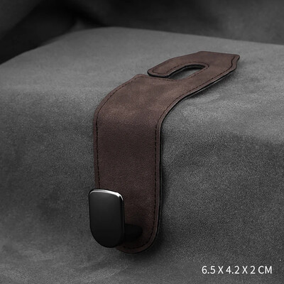 Cârlig ascuns pentru scaunul din spate al mașinii Tetiera din piele de căprioară Cârlig moale pentru agățat 10 kg Suport de încărcare rezistent la uzură Umeraș de depozitare pe rândul din spate