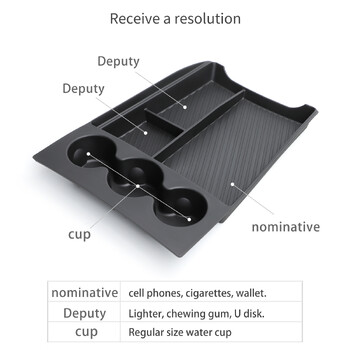 για το RIVIAN R1T Storage Box TPE Car Central Lower Layer Tray Organizer Αξεσουάρ Τακτοποίηση