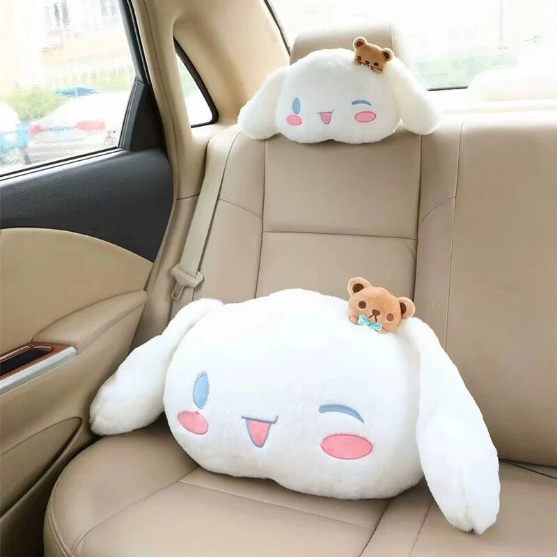 Desen animat Cinnamoroll Tetiera pentru mașină Pernă de siguranță pentru gât Scaun Suport pentru gât Pernă pentru talie Tetiera Husă centură de siguranță Accesorii auto
