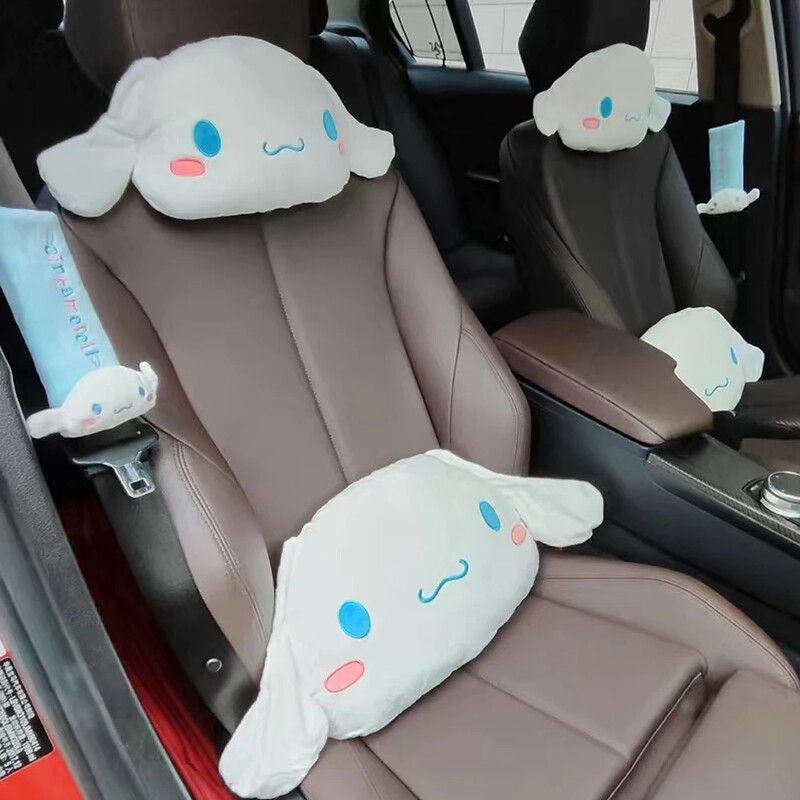Desen animat Cinnamoroll Tetiera pentru mașină Pernă de siguranță pentru gât Scaun Suport pentru gât Pernă pentru talie Tetiera Husă centură de siguranță Accesorii auto