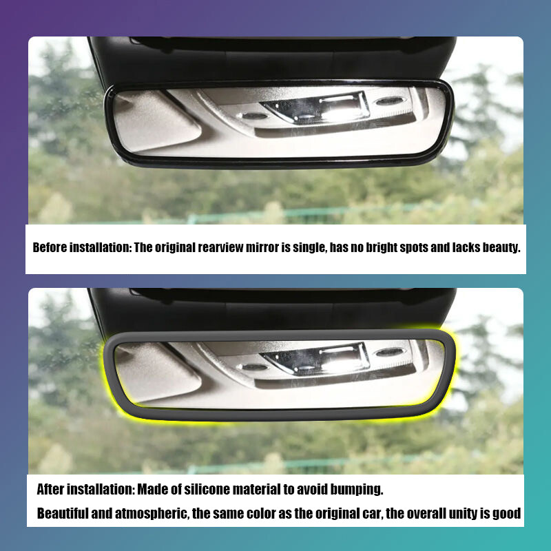 ZLWR BYD Atto3 husă de protecție pentru oglinda retrovizoare interioară, material siliconic, decorațiuni auto, cadru decorativ, material siliconic