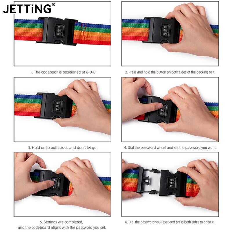 1kom remen za putnu prtljagu Podesiva brava zaporkom Remeni za pakiranje Sigurnosno zaključavanje prtljage Protuprovalna traka za prtljagu Remen za povezivanje 4,2 m