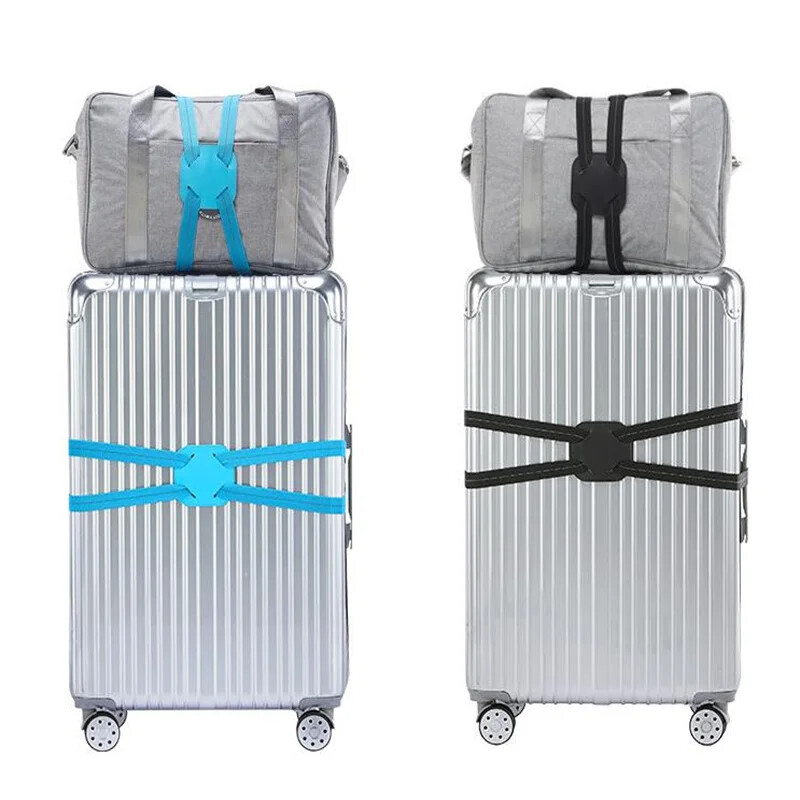 1PC crni podesivi elastični remen za prtljagu Pojasevi za kovčeg Teleskopski pojas za putnu torbu za kovčeg Fiksni pojas Dodaci za putovanja