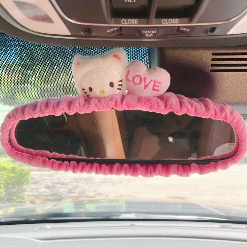 Armas kassijänes multikas turvavöö uus tahavaatepeegel Lõuna-Korea autopeegel rippuvad tarvikud roosa interjöör naine