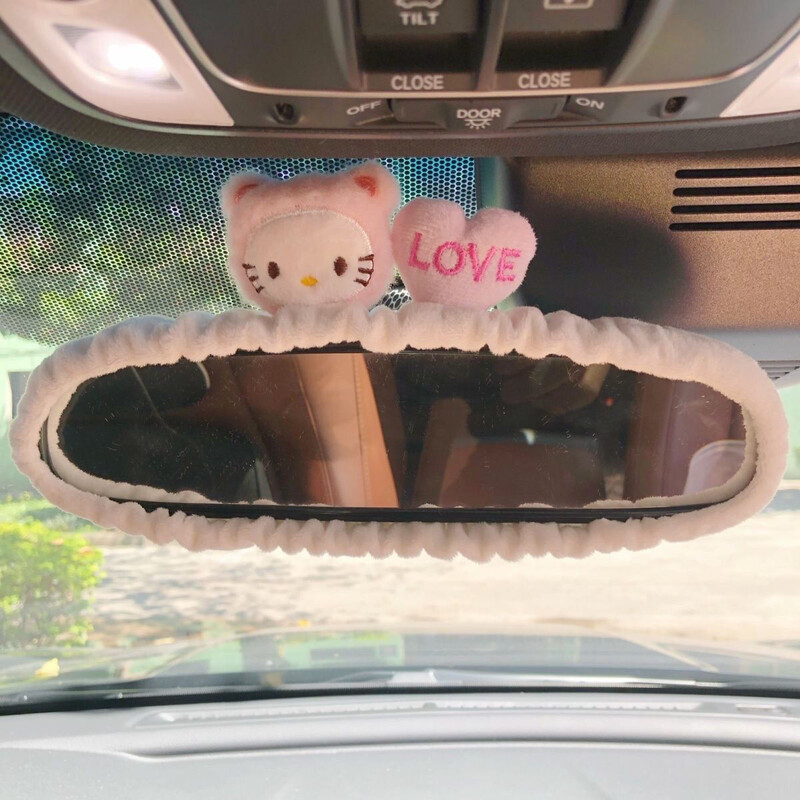 Armas kassijänes multikas turvavöö uus tahavaatepeegel Lõuna-Korea autopeegel rippuvad tarvikud roosa interjöör naine