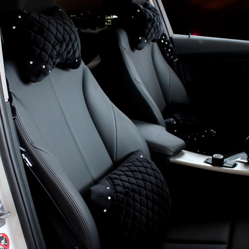 1Gb Automašīnas Mīksts Silts Galvas balsts Kakla Spilvens Automašīnu sēdekļa galvas balsts Dimanta Plīša Spilvens Automašīnas Salona Aksesuāri Ziema