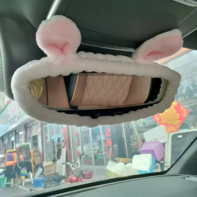 Naujas kūrybingas galinio vaizdo veidrodžio dangtelis Mielas animacinis filmukas Atbulinės eigos veidrodėlis Automobilio interjero priedai Priedai Automobilių vidaus apdaila