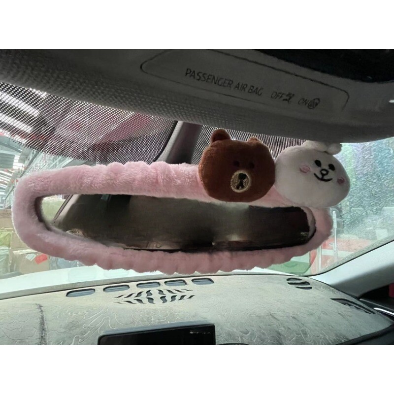 Naujas kūrybingas galinio vaizdo veidrodžio dangtelis Mielas animacinis filmukas Atbulinės eigos veidrodėlis Automobilio interjero priedai Priedai Automobilių vidaus apdaila