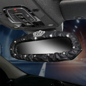 Kalnų krištolinis deimantinis automobilio galinio vaizdo veidrodžio dangtelis odinis „Crown Bee“ automatinis galinio vaizdo veidrodžio apdaila Automobilio interjero priedai