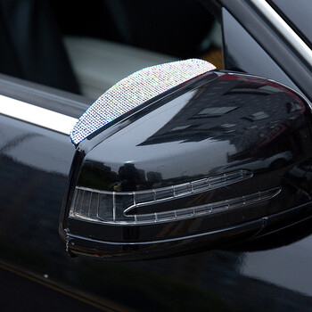 2 τμχ Καθρέφτης αυτοκινήτου Rhinestone Rearview Car Rain Φρύδι Αδιάβροχο Πλαϊνό Καθρέφτη Αυτοκινήτου Πίσω Αλεξήλιο Ασπίδα Ασπίδας Αυτοκινήτου Αξεσουάρ αυτοκινήτου