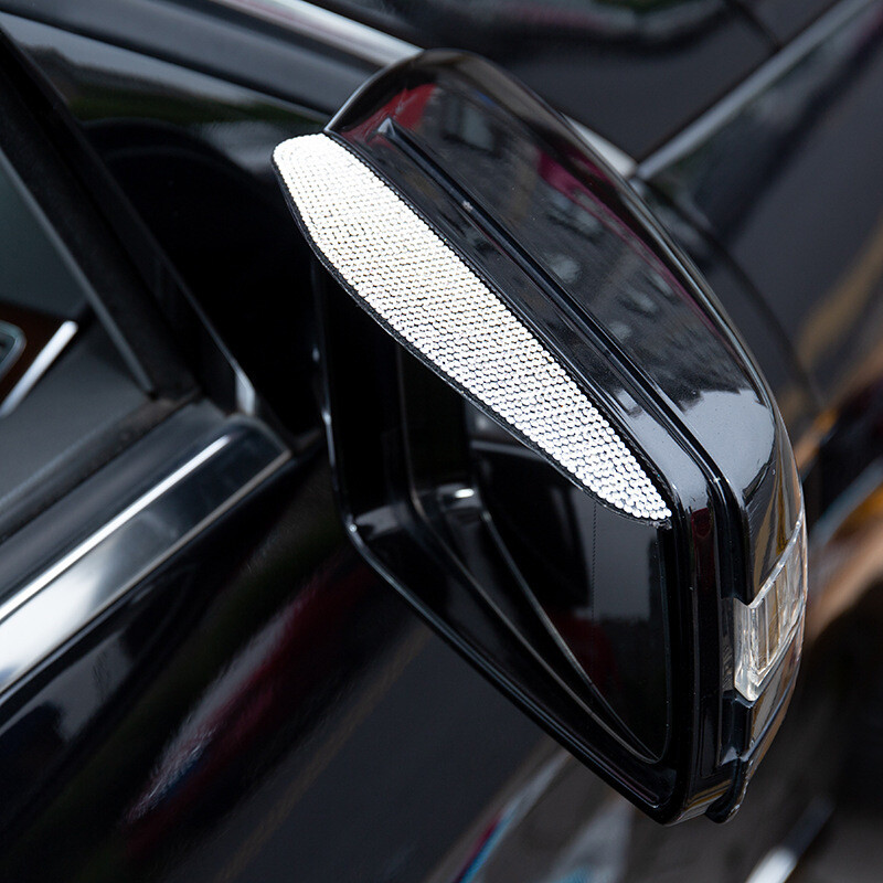 2 vnt Kalnų krištolinis automobilio galinio vaizdo veidrodis nuo lietaus antakių vandeniui atsparus automobilio šoninis galinio vaizdo veidrodėlis nuo saulės skydelio gaubtas nuo lietaus automobilio priedai