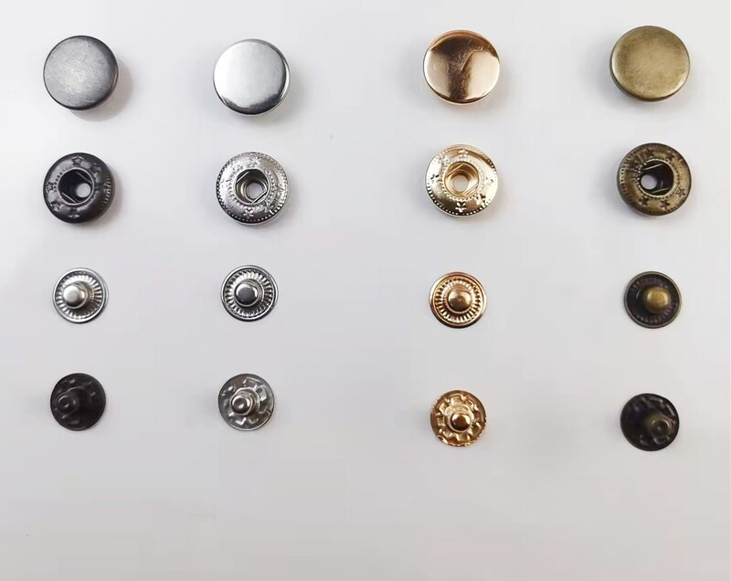 Tarpvalstybinė 15 mm metalinė sagtis su keturiomis sagomis 831 tiesioginis gamyklinis pardavimas Paslėpta sagtis su 4 spalvų mygtukais su montavimo įrankių komplektu