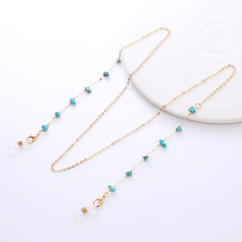 Tarpvalstybiniai naujo stiliaus paprastas natūralus žvyras storas galvanizavimas spalvą išsaugantis pakabinamas kaklelis neslystantis akiniai nuo saulės grandinės kaukės dirželis