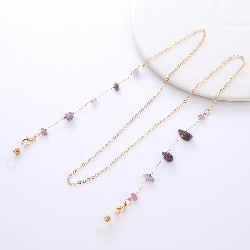 Tarpvalstybiniai naujo stiliaus paprastas natūralus žvyras storas galvanizavimas spalvą išsaugantis pakabinamas kaklelis neslystantis akiniai nuo saulės grandinės kaukės dirželis