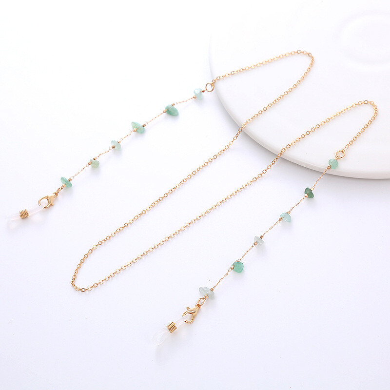 Tarpvalstybiniai naujo stiliaus paprastas natūralus žvyras storas galvanizavimas spalvą išsaugantis pakabinamas kaklelis neslystantis akiniai nuo saulės grandinės kaukės dirželis