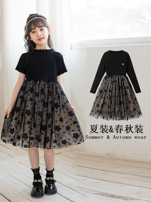Haljina kratkih rukava za djevojčice Ljeto 2025 novi stil lepršava gaza suknja Japanska i korejska haljina princeze za veliku djecu Dječja suknja u zapadnjačkom stilu