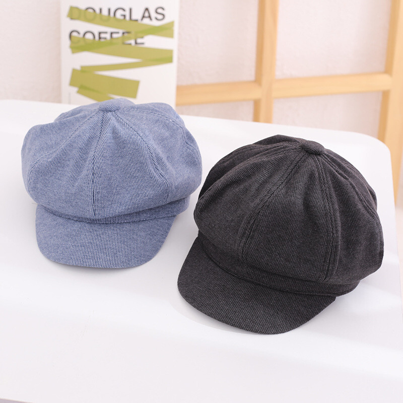 Pălării de toamnă și iarnă pentru fete, pălării octogonale coreene la modă, berete casual noi 2021 pentru băieți, la modă pentru băieți și fete