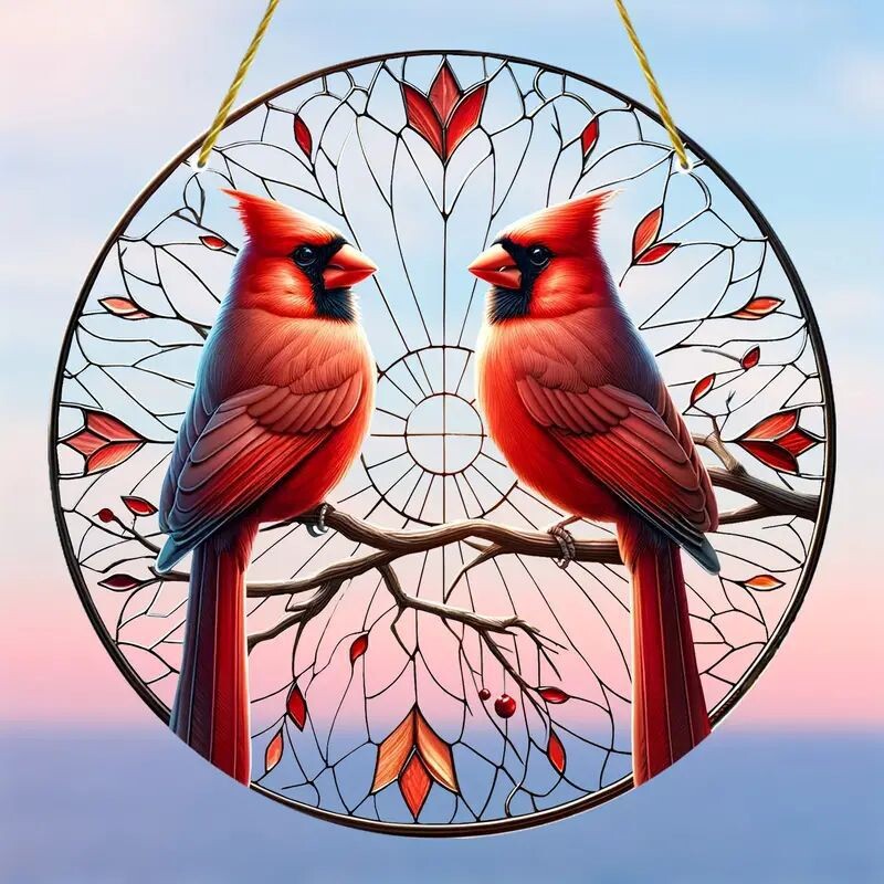 2024 m. tarpvalstybinis apvalus akrilo paveikslas kūrybingas paukščių papūgos tema namų dekoravimas sienos pakabinamas paveikslas svetainės freska