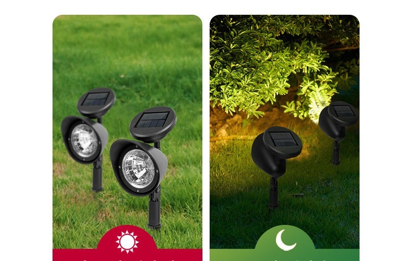 Didelio ryškumo lauko saulės vejos šviestuvai, vandeniui atsparūs LED prožektoriai, skirti sodo kraštovaizdžio dekoravimui didmeninė prekyba