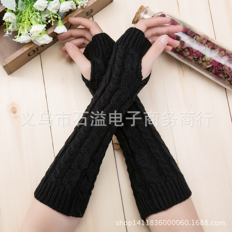 Vyriškos ir moteriškos rudeninės ir žiemos vilnonės šiltos megztos puspirštinės pirštinės žieminės figūros pasukimas trumpos pirštinės rankovės rankovės didmeninė prekyba