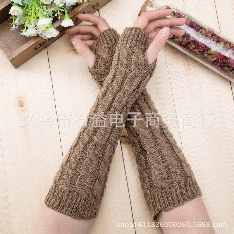 Vyriškos ir moteriškos rudeninės ir žiemos vilnonės šiltos megztos puspirštinės pirštinės žieminės figūros pasukimas trumpos pirštinės rankovės rankovės didmeninė prekyba