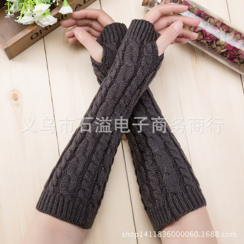 Vyriškos ir moteriškos rudeninės ir žiemos vilnonės šiltos megztos puspirštinės pirštinės žieminės figūros pasukimas trumpos pirštinės rankovės rankovės didmeninė prekyba