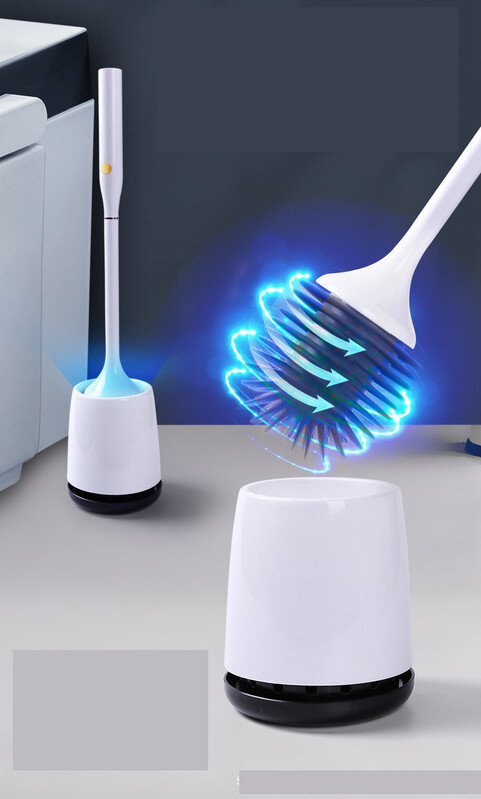 Perie de toaleta electrica din silicon perie de curatare perie de toaleta baie fara unghi mort perie de toaleta sterilizare cu maner lung