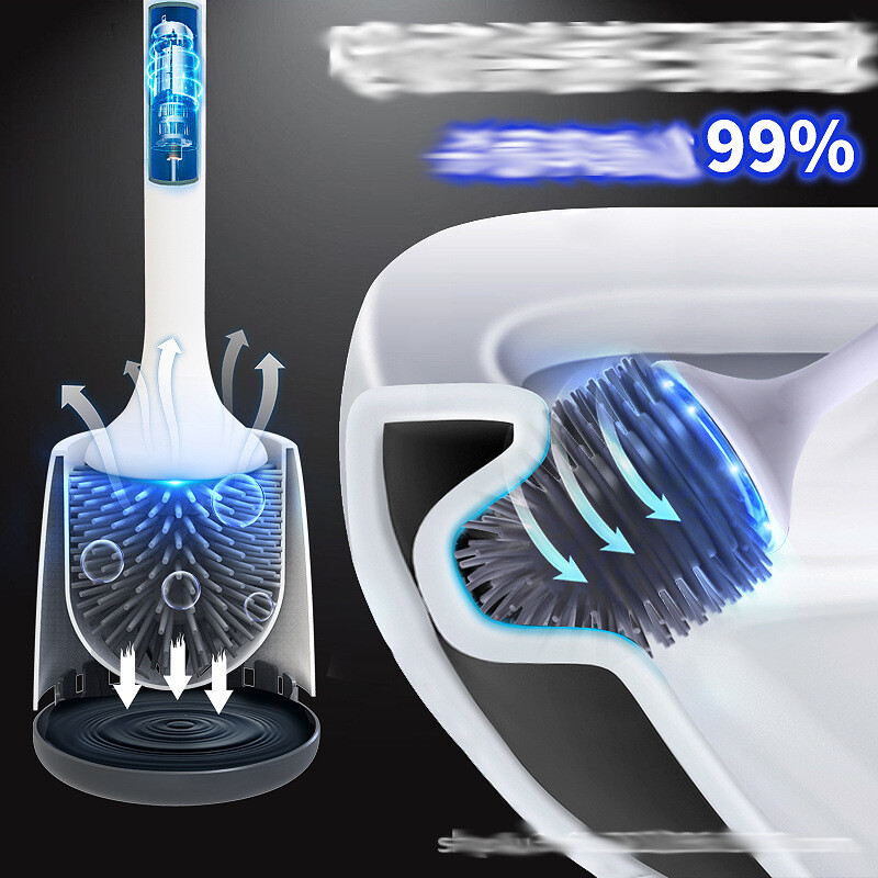 Perie de toaleta electrica din silicon perie de curatare perie de toaleta baie fara unghi mort perie de toaleta sterilizare cu maner lung