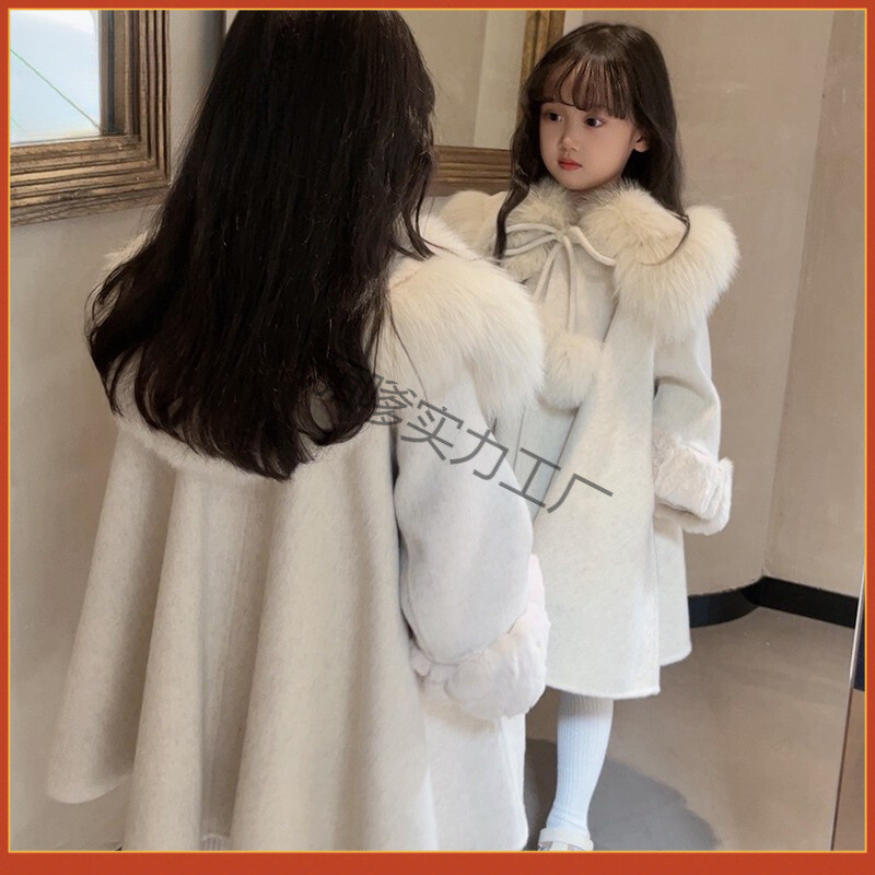 Vidutinio ilgio vilnonis paltas mergaitems 2024 ziema vaikiski raudoni naujametiniai drabuziai didelis vaikiskas pastorintas kolegines vilnos paltas