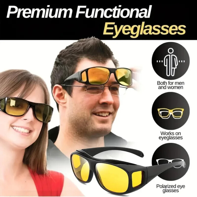 2024 Sunčane naočale za noćno gledanje Auto Naočale za noćnu vožnju Vozačke naočale Unisex sunčane naočale Sunčane naočale s UV zaštitom Naočale na poklon