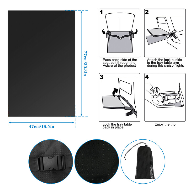 Kelioninė lėktuvo lova kūdikio pedalams Lova Nešiojama pėdų atrama Hamakas Vaikų lova Lėktuvo sėdynė su saugojimo krepšio ilgintuvu kojų atrama