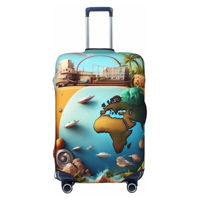 imprimare model hartă husă de protecție elastică groase pentru bagaje costum cu fermoar pentru geanta de 18-32 inci huse pentru valiză husă cărucior de călătorie