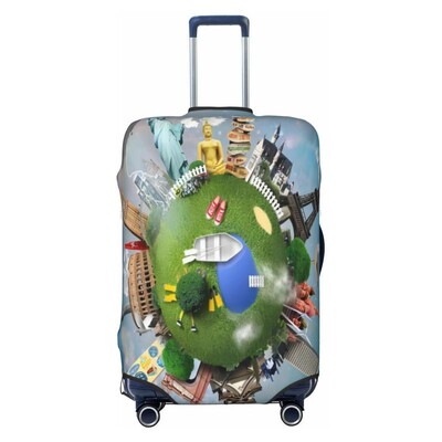 imprimare model hartă husă de protecție elastică groase pentru bagaje costum cu fermoar pentru geanta de 18-32 inci huse pentru valiză husă cărucior de călătorie