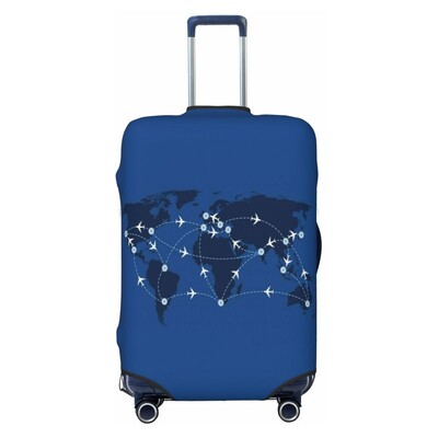 imprimare model hartă husă de protecție elastică groase pentru bagaje costum cu fermoar pentru geanta de 18-32 inci huse pentru valiză husă cărucior de călătorie